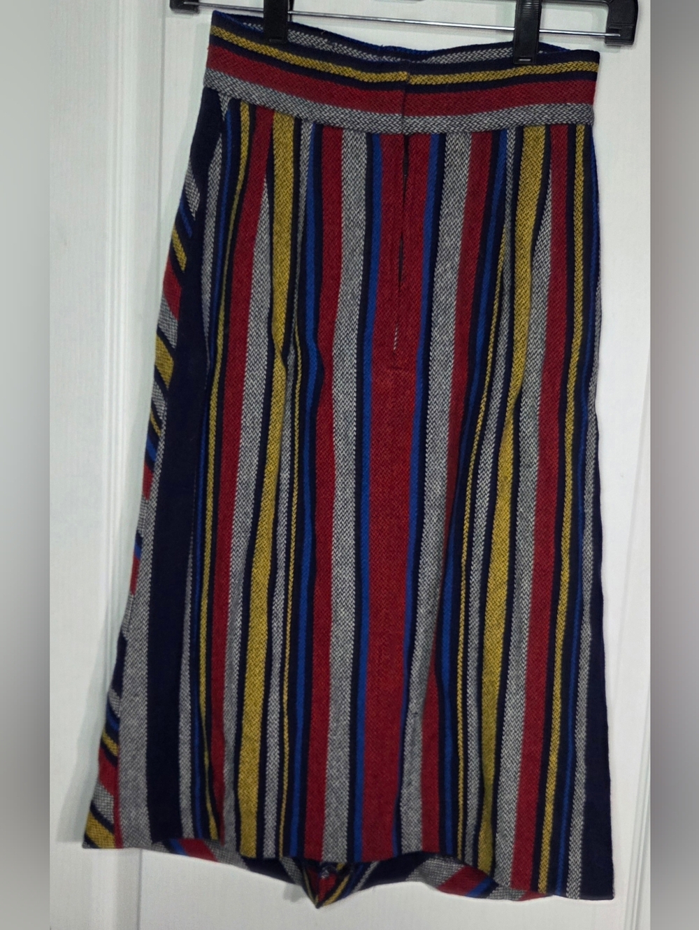 Vintage 1970s A-Line Chevron Stripe Skirt W/ Front Slit Size XXS Bobbie Brooks - Picture 2 of 6